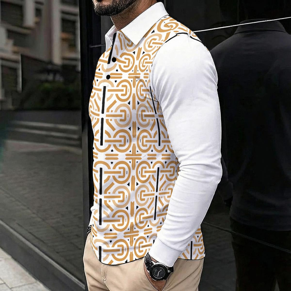 Men's Polo Shirt With Long Sleeve