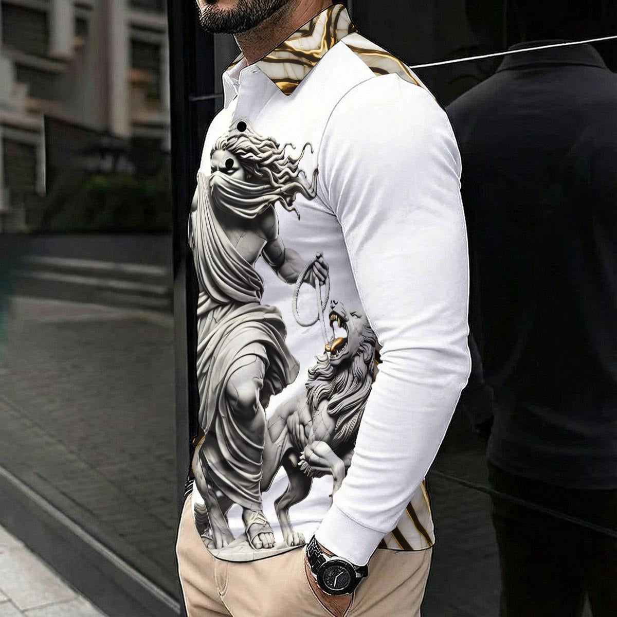 Men's Polo Shirt With Long Sleeve