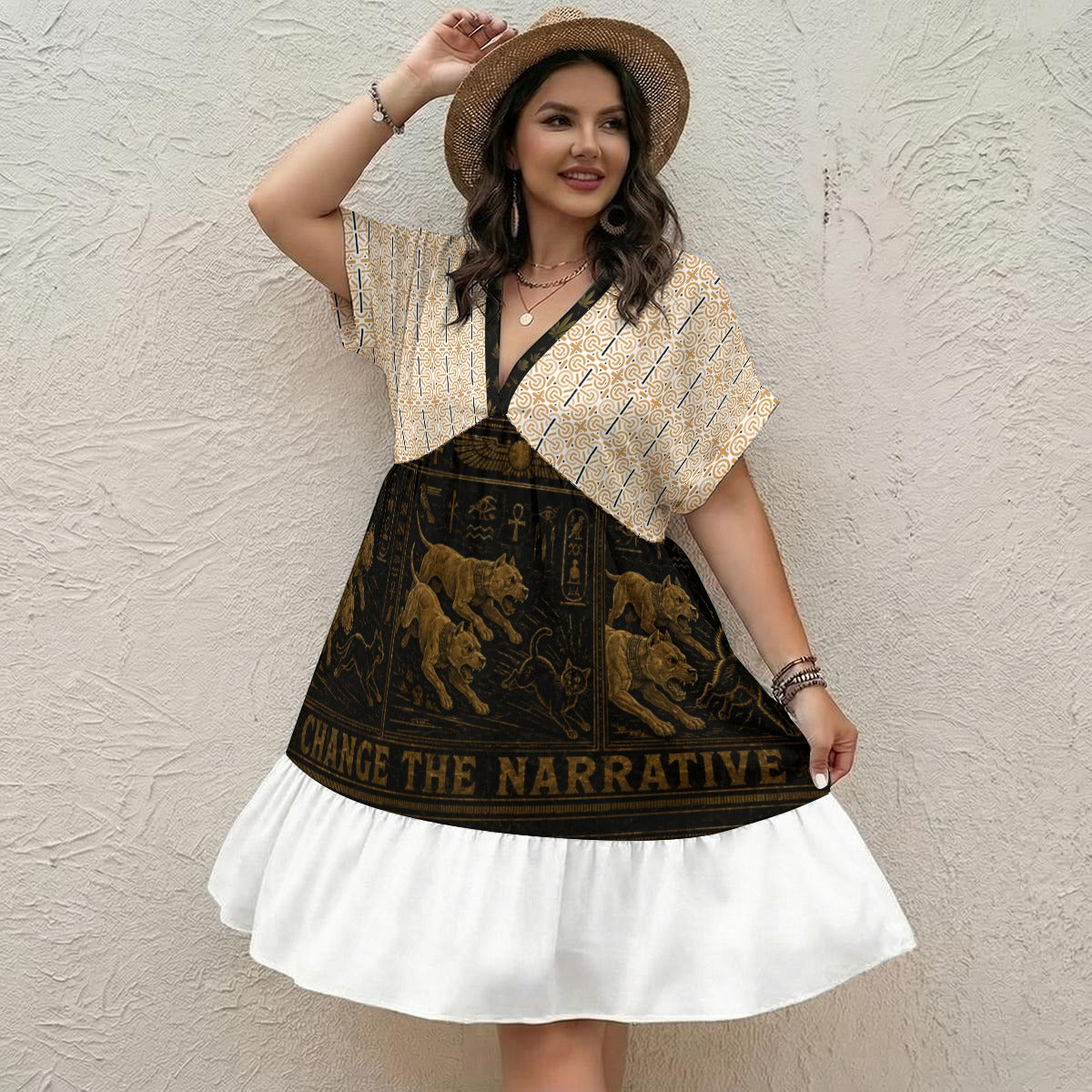Women’s Floral V-Neck Short Sleeve Dress