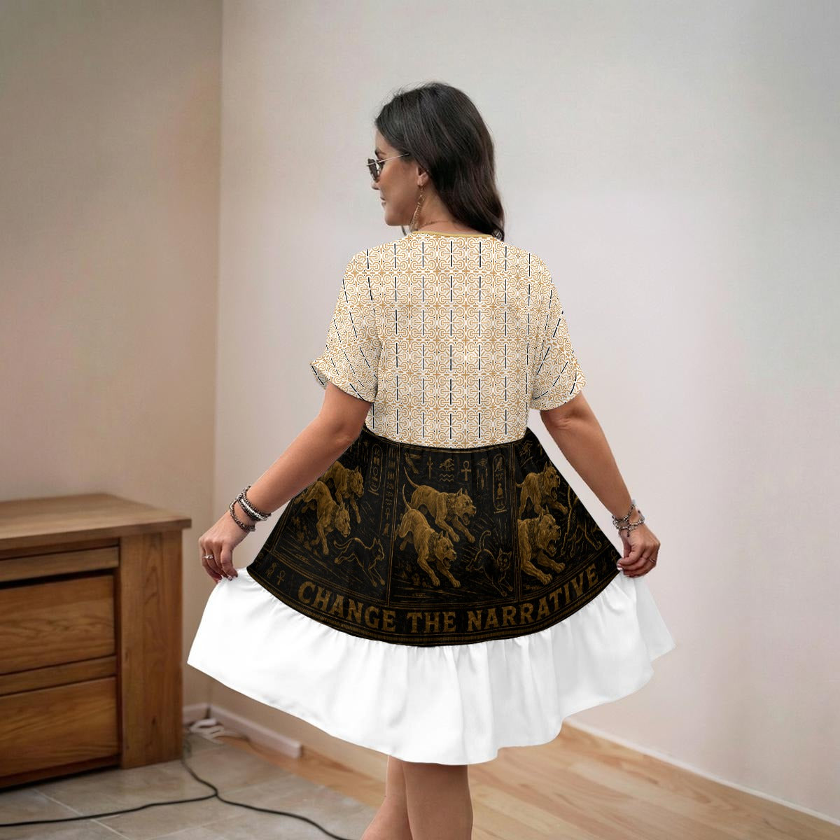 Women’s Floral V-Neck Short Sleeve Dress