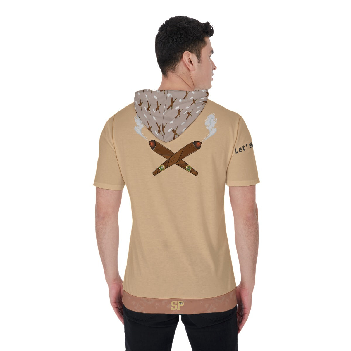 Men's Short Sleeve Hoodie T-Shirt